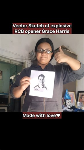 Biyas Chowdhury on Instagram: "One of RCB's queens❣, @graceh_189 made with love from a big fan!😁🙌"