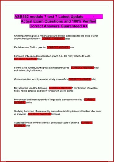 Asb362 Module 7 Test 7 Latest Update Actual Exam Questions A video