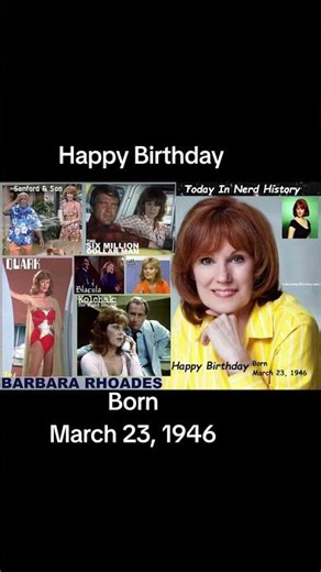 Happy birthday Barbara Rhoades, born March 23, 1946.