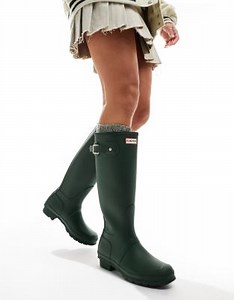 Hunter Original tall wellington boots in green | ASOS