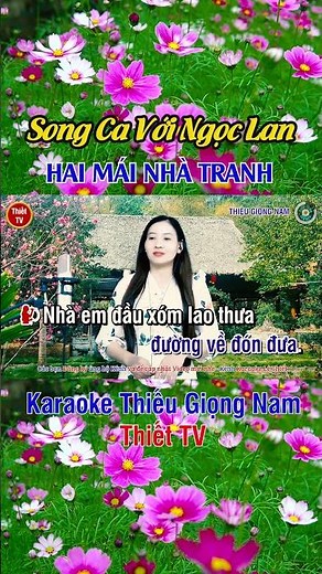 Hai Mái Nhà Tranh#Song ca với Ngọc Lan #Shorts #karaoke thiếu giọng nam #Thiết TV