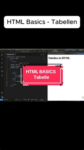 HTML BASICS: Tabellen verstehen #lernenmittiktok #html #website #code #informatik