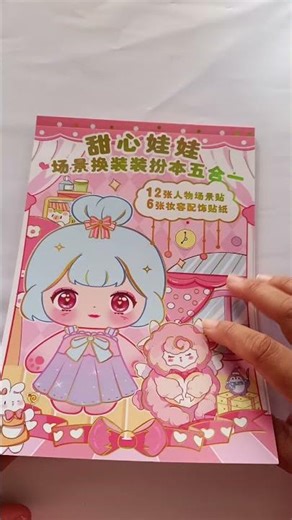 Paperdoll cute sticker book, dress up princess #dressup #stickerbook #makeupsticker