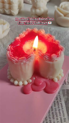 Valentine's day candle collection 🌹❤️ Handmade & Cozy #Shorts