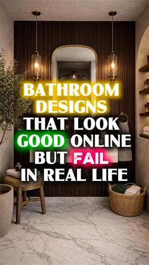 National Stone | Custom Countertops on Instagram: "Bathroom design isn’t about Pinterest perfection. Bathroom design is about real life. Bathroom design needs to work when the lights are off, the floor is wet, and the space is used every single day. Bathroom design that only photographs well often fails in real homes, and bathroom design decisions deserve more thought than what looks good on a screen. In this video, I break down bathroom design choices that look incredible online but don’t alway