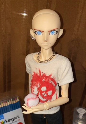 Makings a good doll is also not cheap either 😅 #danganronpa #leonkuwata #balljointeddoll #ooakdoll