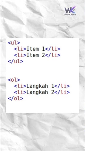 🌐 HTML List atau Daftar #belajar