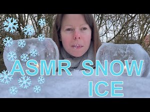 ASMR EATING ICE AND SNOW, EDIBLE ICE LANTERN, WINTER SNOW, EXTEME CRUNCHY EATING SOUNDS, MUKBANG 먹방