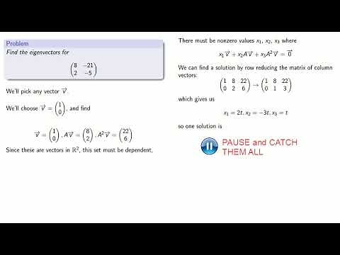 Solution: Eigenvectors and eigenvalues without determinants.
