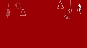 Download Red background with simple line art Christmas elements hanging moving looping. 4K animated footage of Christmas and New Year celebrations for free