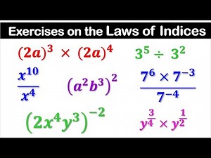 Exercises on the Laws of Indices