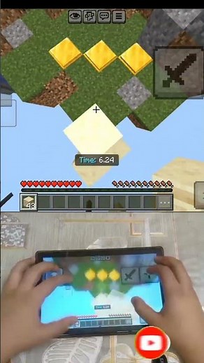 MCPE icy bridging in bridge core map #minecraft #trending #gaming