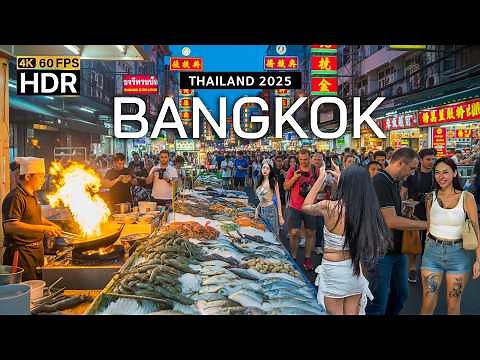 🇹🇭 4K HDR | Bangkok's Chinatown | The best street food in the world | Full Walking Tour