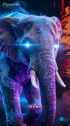 Robot Elephant Awakens in a Cyberpunk World 🤖🐘 #shorts #cartoon
