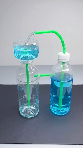 water transfer experiment with plastic bottle #turnwasteintotreasure #handmadediy #parentchildhandmade #sciencesmallexperiment #letsplayhandmadetogether #diyexperiment #watertransfer #plasticbottlecraft #kidscrafts #funscience #handsonlearning | paper craft ideas