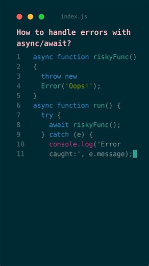 Master Async Error Handling in 10 Seconds! #shorts #javascript