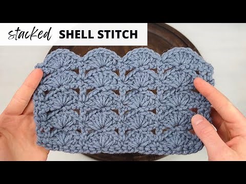 STACKED SHELL STITCH: Easy Crochet Tutorial (2 Row Repeat!)
