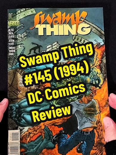 Swamp Thing 145 (1994) DC Comics Review - In a desperate race to Amsterdam, Swamp Thing is pursued by shadowy elemental forces, threats from the Parliament of Trees, and Colonel Nelson Strong, whose lifelong obsession makes this predator-prey inversion uniquely terrifying. Mark Millar writes Phil Hester art. 📷 Full review on Chris Mac Presents YT. #SwampThing #MarkMillar #DCComics #ComicReview #Comics