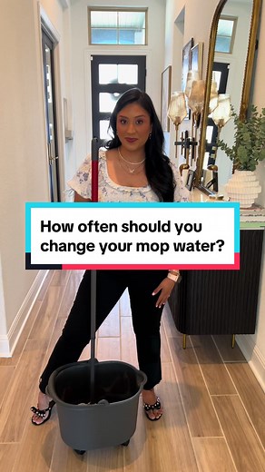 How often do you change your mop water? Is it as often as it should be? #cleantok #clean #viral #tips #hacks #mopping #mop #cleaning