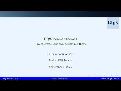 Make your own customized LaTeX beamer theme