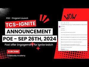 POE (Post offer Engagement) Program Launch 2024 || TCS Ignite