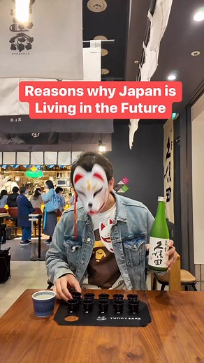 Reasons why Japan is living in the future This futuristic sake place has a one of kind ai tasting experience That’s great for people trying sake for the first time. The staff will give you 10 different types of sake for you to tryAfter trying a sake glass you will need to rank it from not for me to yummy!Then the AI robot will determine your sake type and the staff will prize you with a glass of that sake type. But if that’s not good enough for you they also have an all you can sake menu. #japan