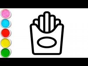 French Fries Drawing Step By Step, How to draw French Fries 🍟 Drawing,food Drawing,Drawing Tutorial