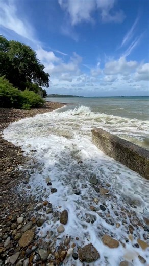 Bembridge Beach at high tide today.