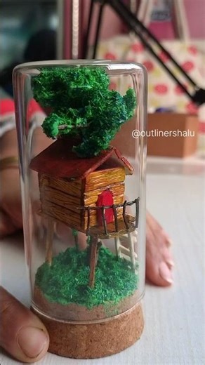 Mini Tree House 🏡#art #miniature #minicraft #treehouse
