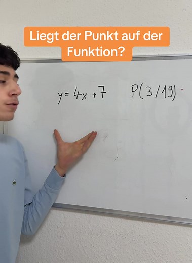 Überprüfe ob der Punkt auf der Linearen Funktion liegt oder nicht. Kurz und einfach von Bilal erklärt 😉☺️☺️ #mathe #maths #math #mathtrick #mathematik