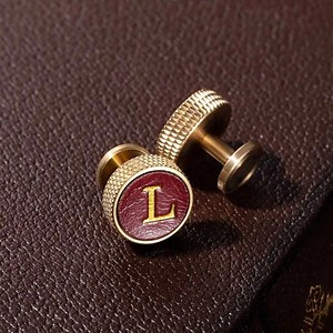 Leather Cufflinks, Custom Initials Knurled Brass and Leather Monogram Cufflinks, Men’s Accessories for Weddings & Groomsmen - Etsy