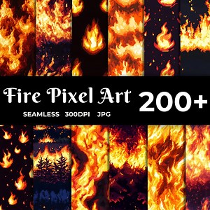 200  Fire Pixel Art Flames Pack | Animated Fire Sprite Sheet for Game Dev & Pixel Projects Digital Paper Sublimation Commercial Use - Etsy Canada