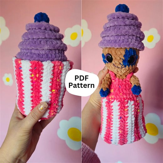 No Sew Cupcake Doll Crochet Pattern: Beginner Amigurumi Plushie (PDF Pattern) - Etsy