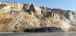 A coastal cliff collapse at Blacks Beach, San Diego, California