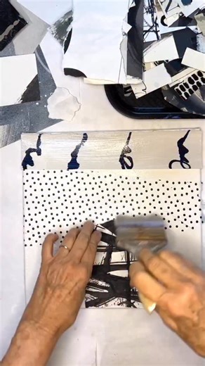 Playing around with a collage 🌷 Working with collage gives a spontaneity that I don’t always find with painting. There’s something so satisfying about the process of tearing, arranging, and layering. Just putting shapes, colors, and patterns together without overthinking allows the piece to take on a life of its own. I love that collage invites play and surprise. It’s less about perfection and more about trusting your instincts, letting the materials guide you instead of trying to control every