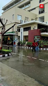 Rain or shine, our Chitkara University campus comes to life with endless possibilities. ☔️💚 #ChitkaraU #ChitkaraUniversity #CampusLife #RainyDays #Friends #Fun | Chitkara University