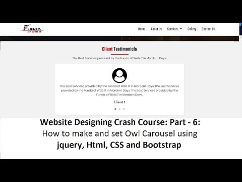 Website Design:Part-6: How to make Owl Carousel using jquery, Html, CSS and Bootstrap