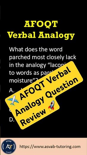 ✈️ AFOQT Verbal Analogy Question Review 🚀