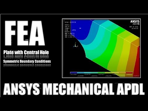 FEA Plate | Plate Analysis | Symmetric Boundary Conditions Tutorial - ANSYS APDL