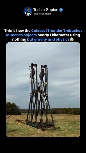 This Is How a Giant Trebuchet Launches Objects Nearly 1 KM Using Pure Physics 🤯