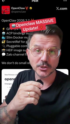OpenClaw just dropped an update that gives AI agents two brains, memory, better security, faster builds, and new channels. Most people have no idea how big this is. 🦞🤖#greenscreen