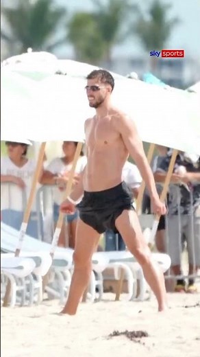 It's not every day you see the Portugal squad hitting the beach! 🏖️🇵🇹