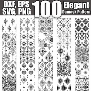 100 Elegant Damask Pattern SVG Bundle (digital Download) - Etsy