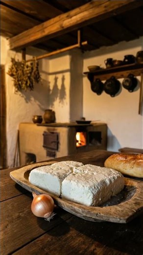 A Quiet Moment in a Medieval Balkan Kitchen 🧀🔥