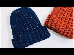 EASY KNIT RIBBED HAT FOR THE WHOLE FAMILY, ONE SIZE FITS MOST, EASY KNIT CAP, KNITTING FOR BABY