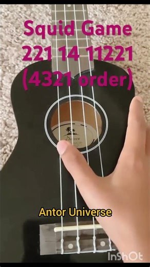 Easy (beginner’s) squid game red light green light song UKULELE TUTORIAL :) #shorts