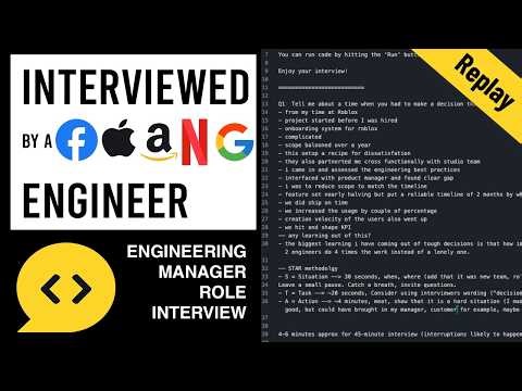 Engineering Manager Behavioral Interview: Interview a FAANG Engineer