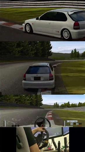 Honda Civic Type R EK - Steering Wheel Gameplay Nordschleife full lap- Gran Turismo 4 Spec II pt 1.2