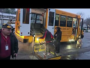 First Standee on School Bus Lift Using a Walker in NY by Accessibility Ambassador Alex