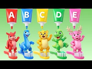 🌈🦕 Learn ABC & Colors with Toothpaste Animals Prehistoric | ABC Song For Kids | Jumpy Jungle TV